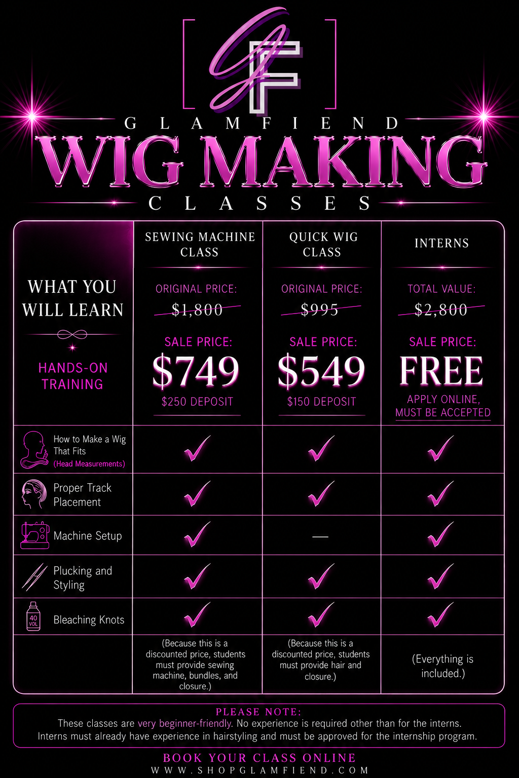 Wig Class Deposit